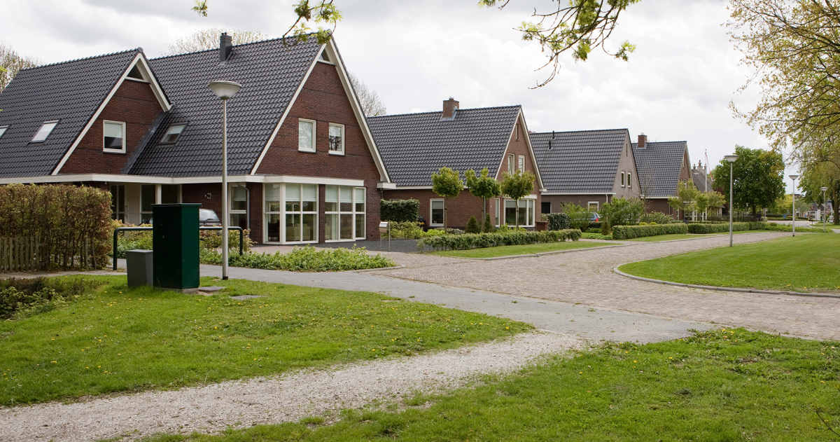 Huizen in een groene woonomgeving